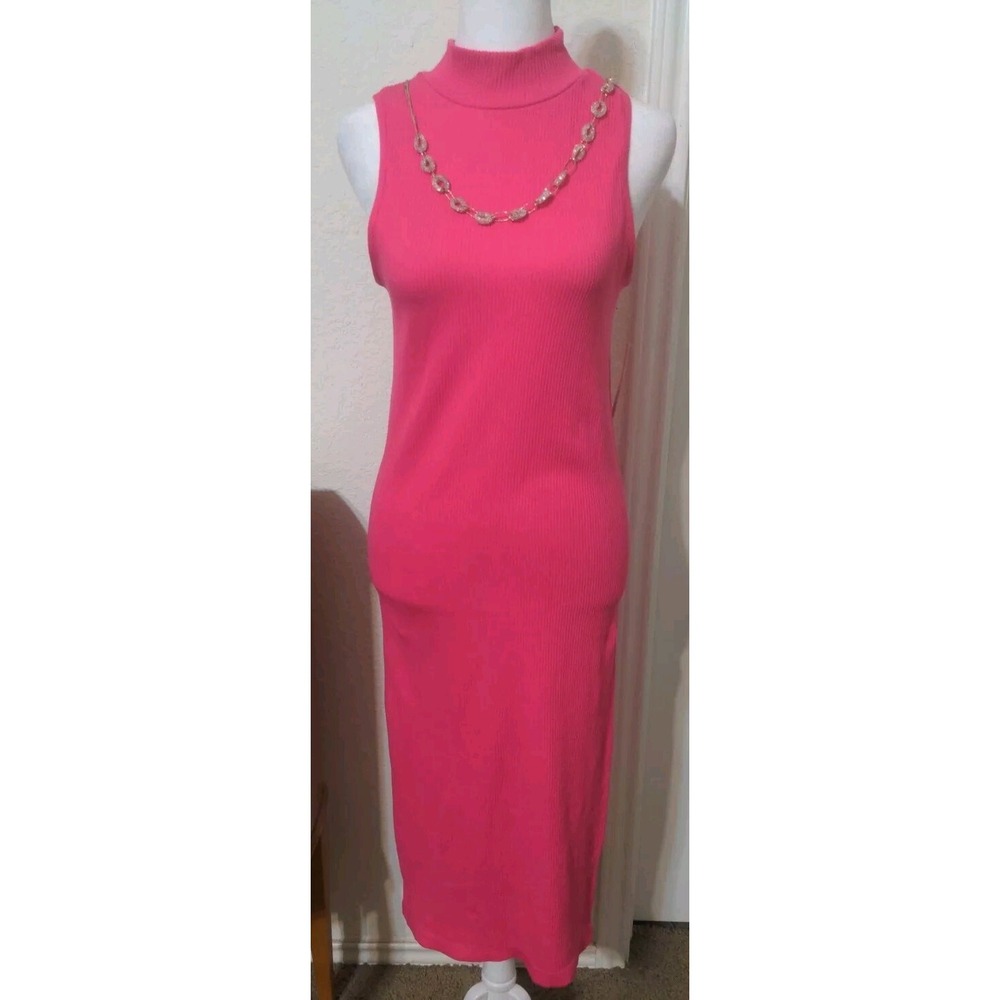 No Boundaries Juniors Pink Ribbon Bodycon Sleeveless Summer Dress. Size L...
